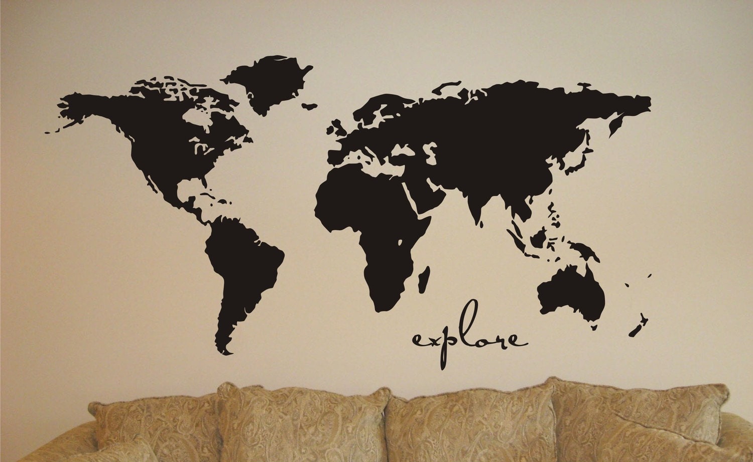 great Vinyl Wall Sticker Decal Art explore the World Map