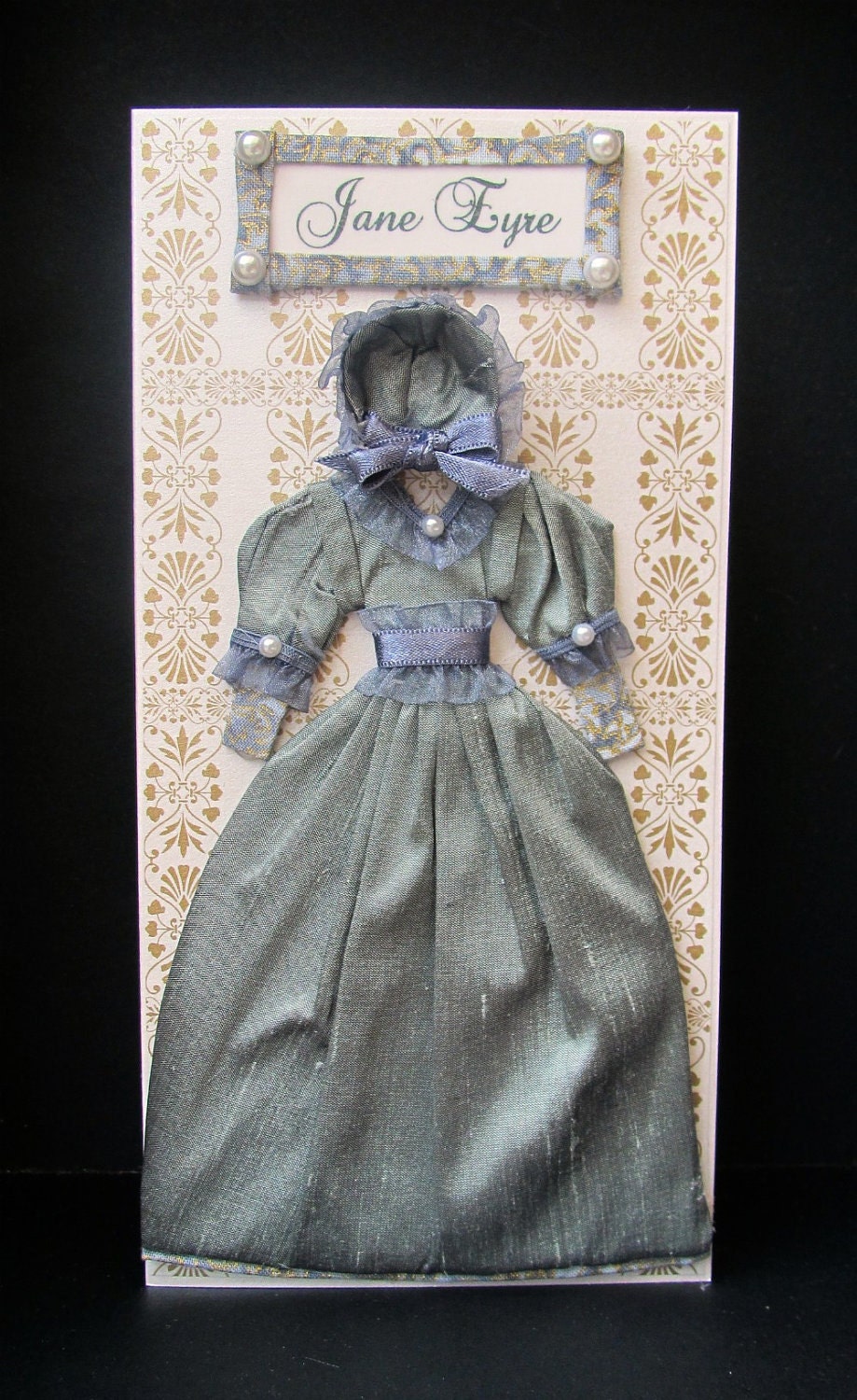 Jane Eyre Dress Card / Keepsake DL Box / Handmade Greeting Card
