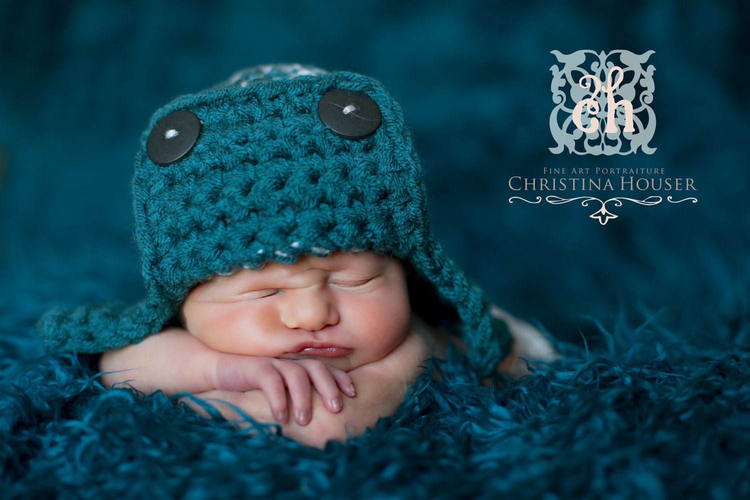 Teal Blue Gray AVIATOR Bomber Hat Newborn Baby