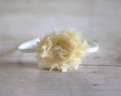Butter Yellow Chiffon Rosette Flower Headband
