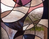 Stained Glass Panel Art - Purple Dust Storm - Suncatcher Window