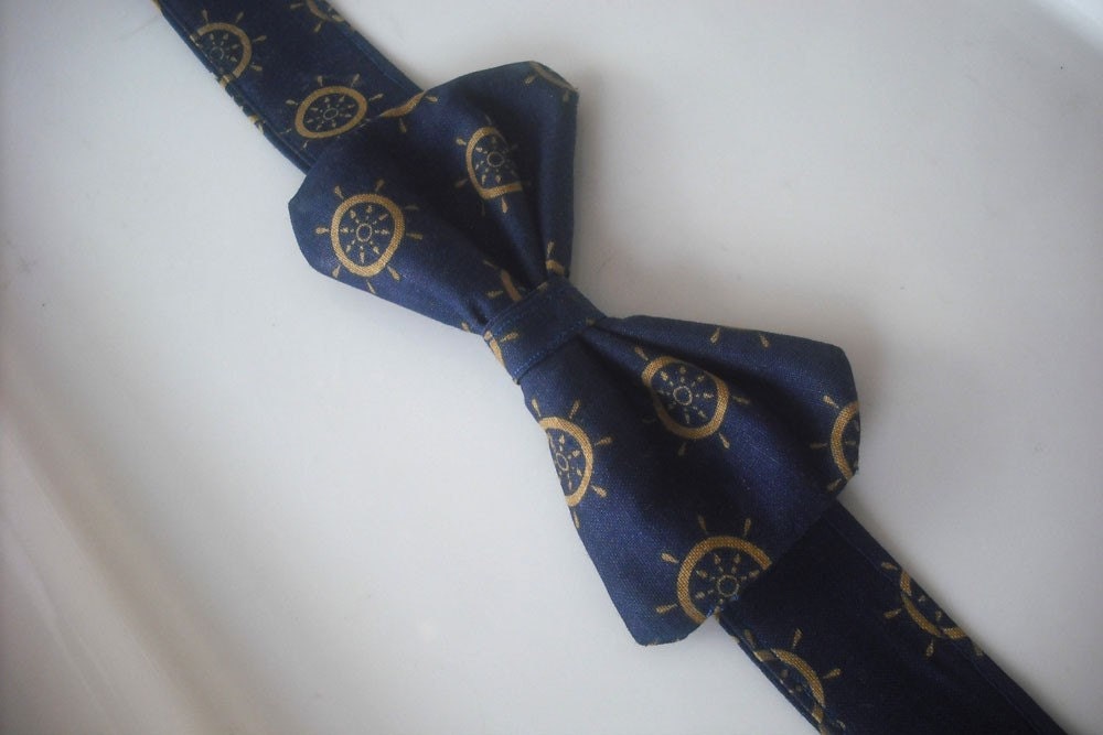 Navy Nautical Boy's Bow Tie
