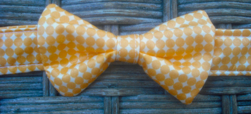 Orange Cotton Silk Boy's Adjustable Bow Tie