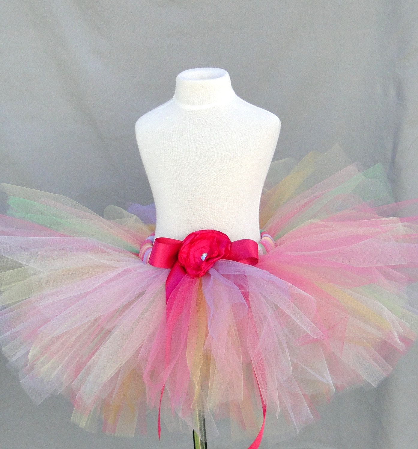 9.5" Rainbow Sorbet Girls SEWN Tutu