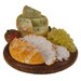 stilton cheese and bread board dollhouse miniature