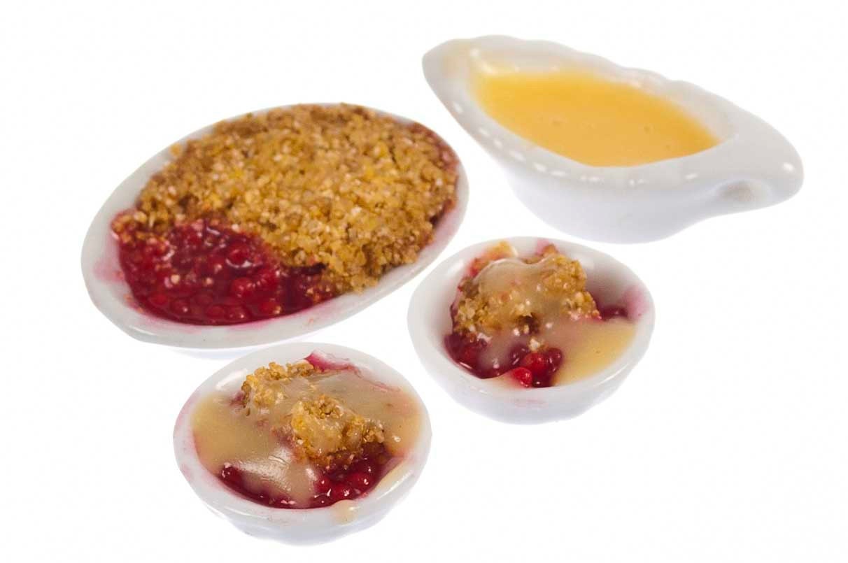 cherry crumble set for two dollhouse miniature
