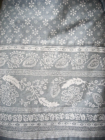 RESERVED Farmers Fresh Womens Apron / blue chambray and white print