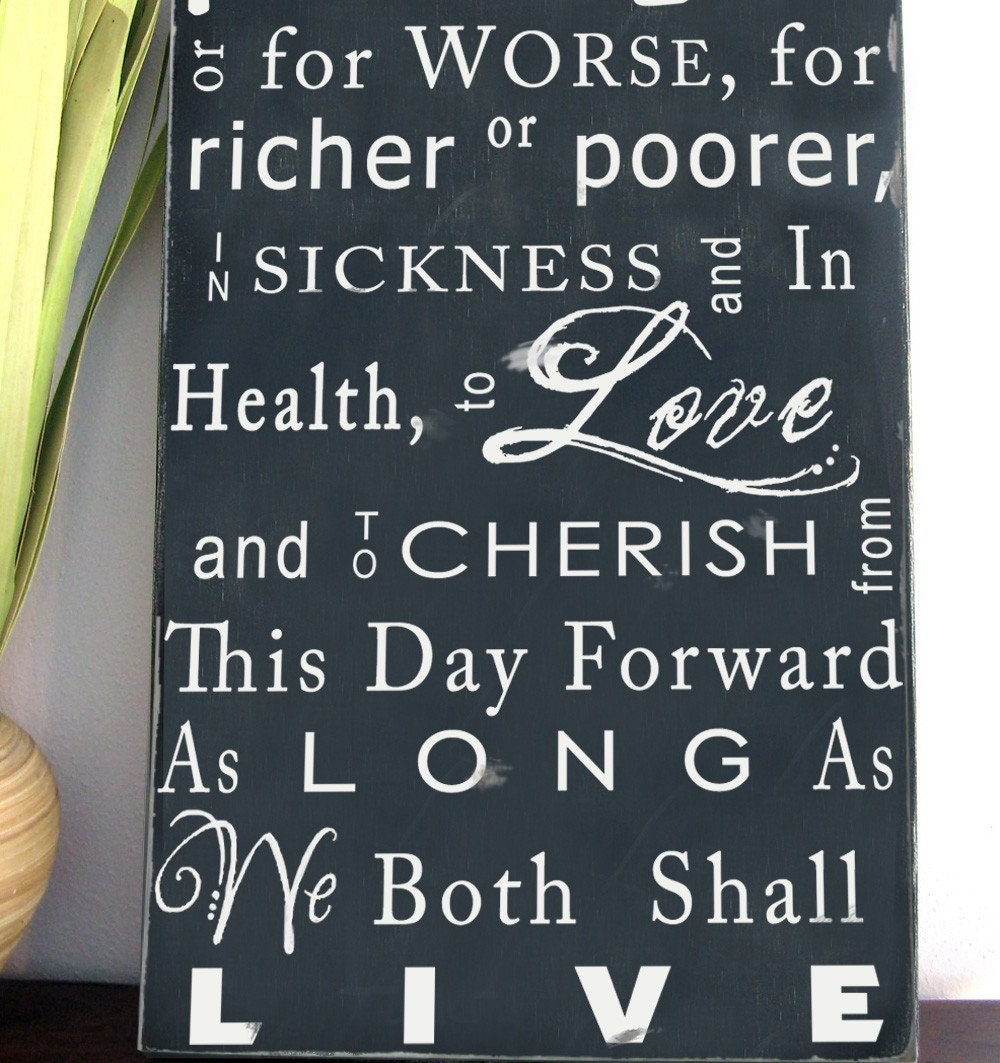 CUSTOM WEDDING VOWS - Typography Word Art Sign