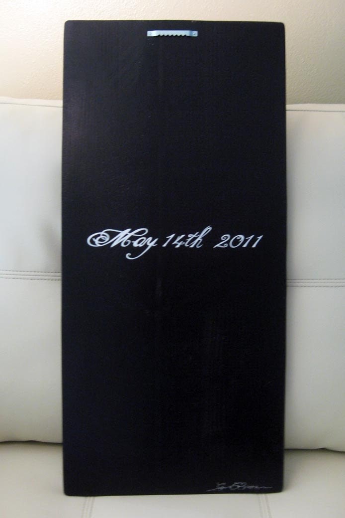 New Script - WEDDING VOWS - Typography Word Art Sign -Customize with your Date on back
