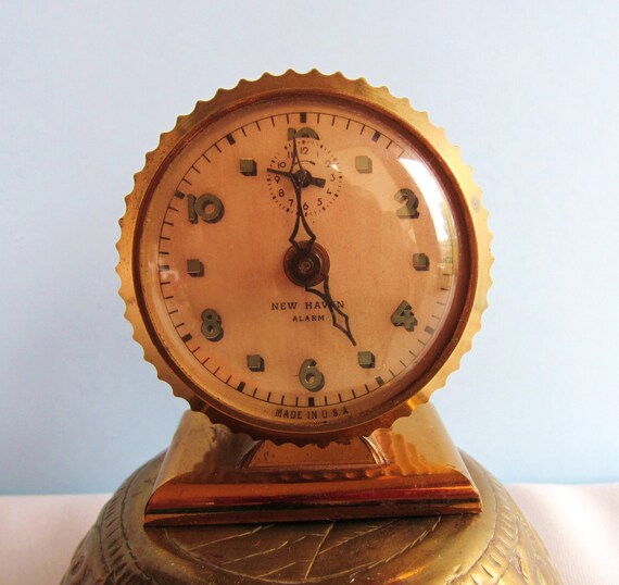 Vintage Wind Up Clock, New Haven Clock, Alarm Clock