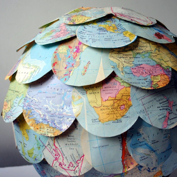 All Around the World hanging pendant paper lantern lamp shade