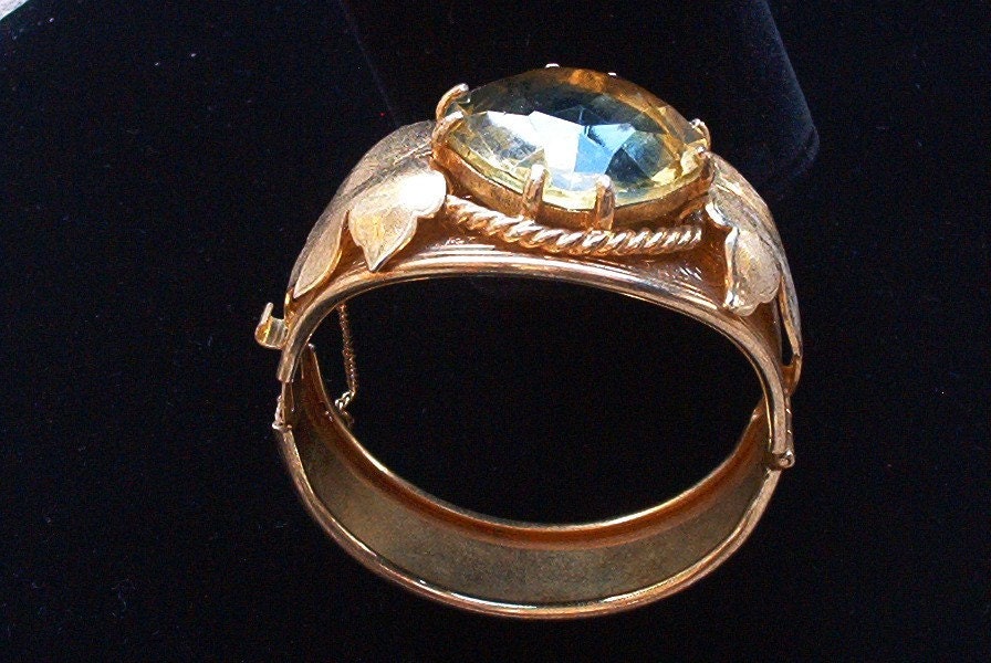 Versailles Olivine Smoked Topaz Signed Bracelet