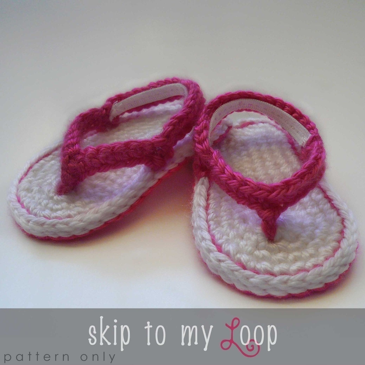 Baby Flip Flops Crochet Pattern by skiptomyloop on Etsy