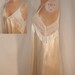 Vintage Rayon Satin Gown with Lace and bows - Huge 114 inch bottom hem
