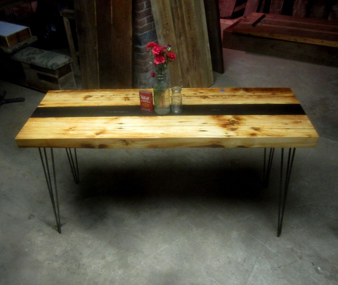 Salvaged floor beam table/desk
