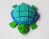 Red-Belly Turtle Stuffed Creature - Cute Soft Sculpture Reptile Animal - Wool Felt Stuffed Animal