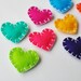 Bright Colors Springtime - CUSTOM Heart Magnets - Set of 10 Wool Felt Magnets - Choose Your Colors