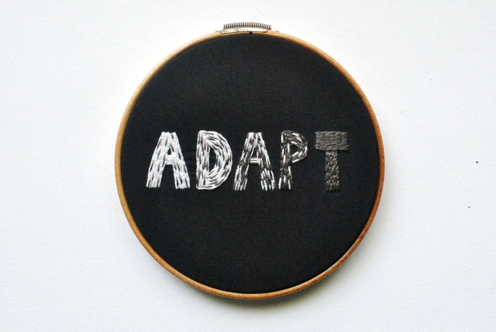 Adapt - Embroidery Hoop Art - Inspired by Evolution of the Peppered Moth - Science Darwin
