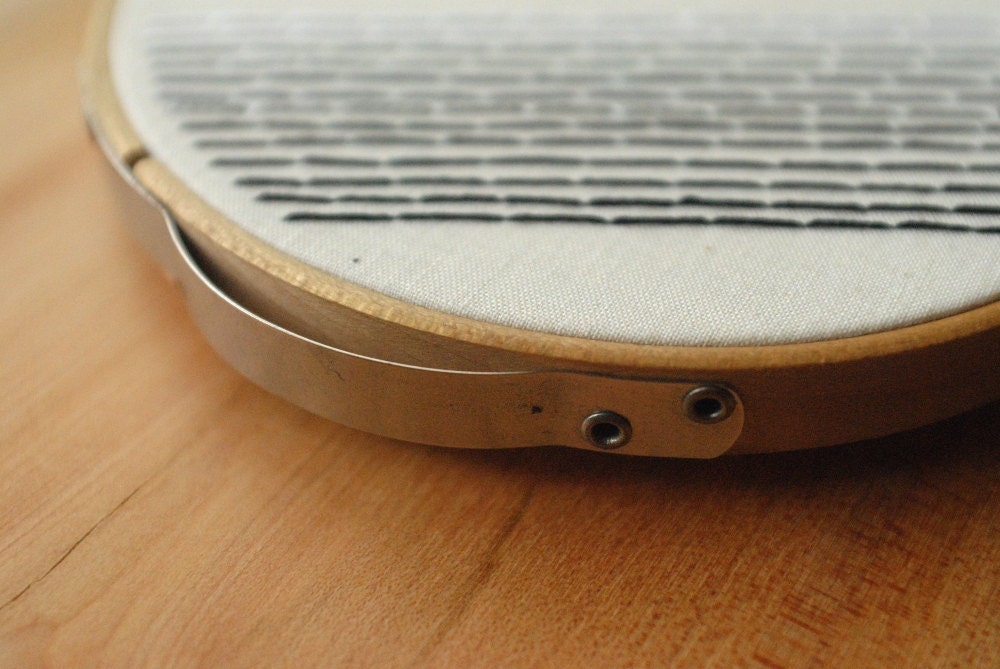 Embroidery Hoop Art - Black Ombre - Minimalist Gradient Stripes