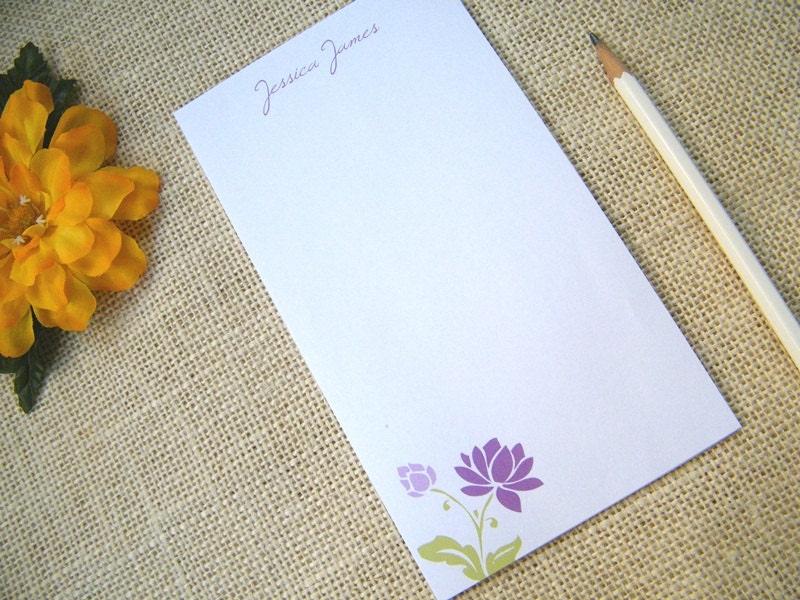 Water Lily Personalized Custom Notepad