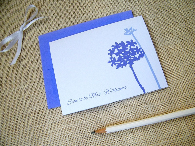 Soon to be Mrs. Personalized Custom Stationery Stationary - Queen Anne - Gift for bridal showers, engagement, wedding, thank you cards