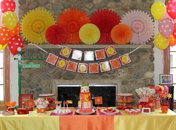 Sesame Street Elmo Inspired DIY Printable Happy Birthday Banner - Digital File Il_570xn