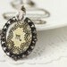 Scorpio Zodiac Pendant Necklace, Pale Light Yellow Hand Drawn Art Original Painting