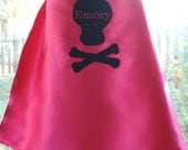 Custom Embroidered Skull and Crossbones Pirate Cape