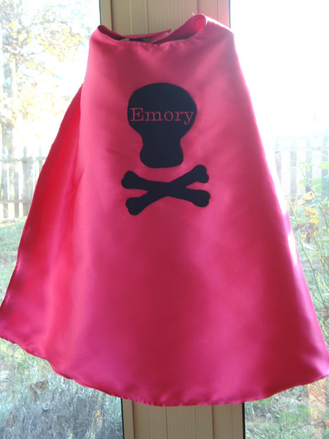Custom Embroidered Skull and Crossbones Pirate Cape