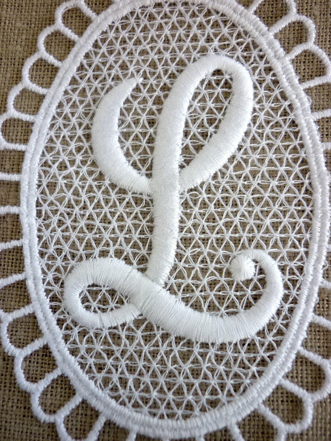 Vintage Embroidered Letter L