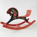 RESERVED - Vintage Russian Rocking Horse, Child's Toy, Beautiful Lacquered Design, Made in USSR