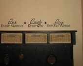 Live, Laugh, Love Vinyl Wall Lettering Quote Decals Stickers Art  Graphics