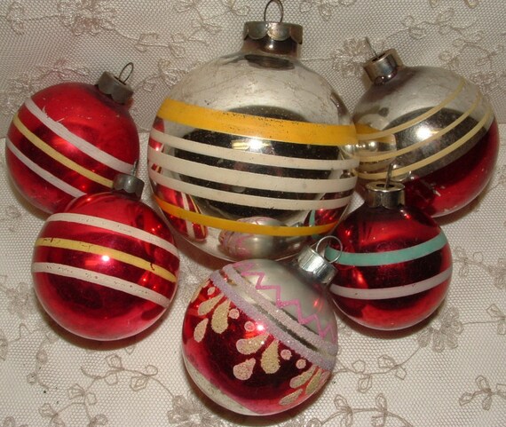 6 vintage mercury glass christmas ornaments 6 vintage mercury glass christmas ornaments