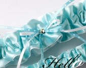 Wedding Garter Set, Boudoir Garter Set, Bridal Garter Set, Prom Garter Set -  Aqua Pool Blue - SM/MED