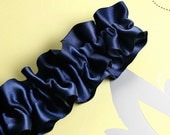 Wedding Garter , Bridal Garter, Boudoir Garter - Simple Navy Blue Garter SINGLE - SM/MED
