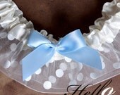 Bridal Garter Eggshell White with Something Blue - SM/MED
