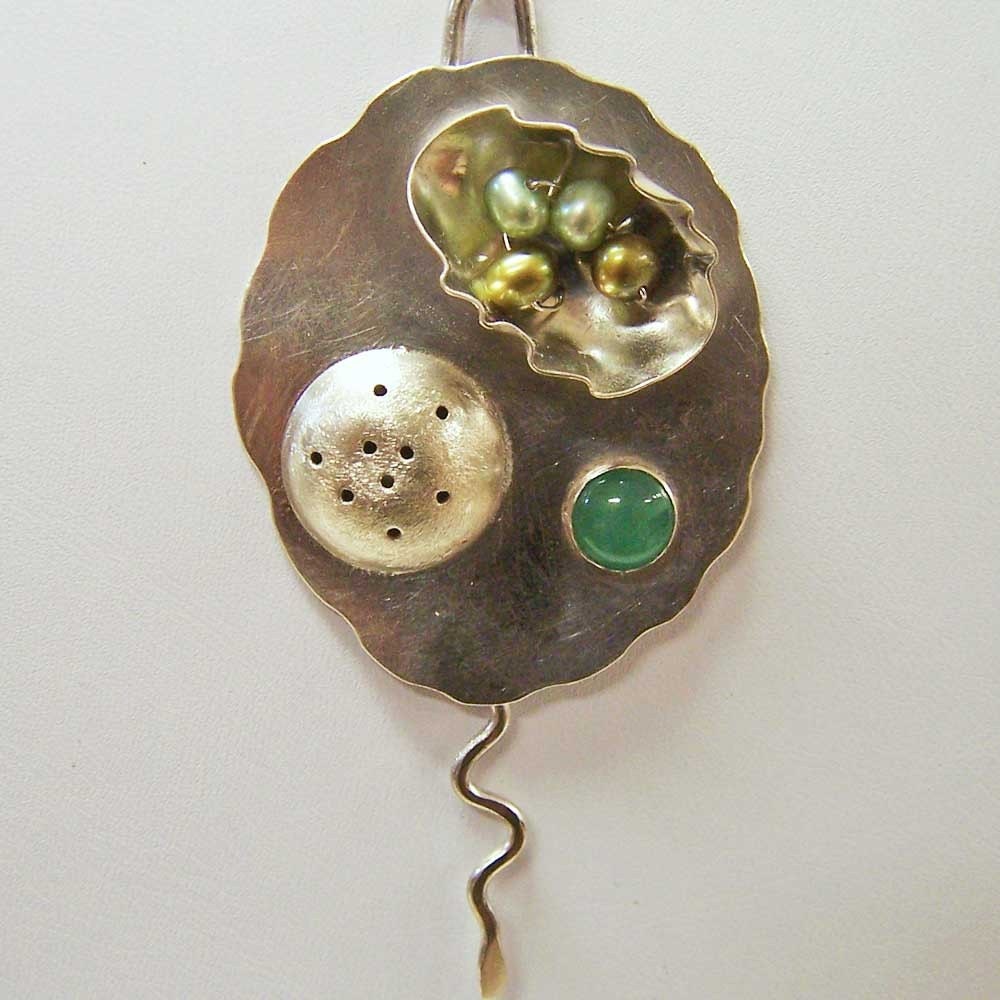 Necklace-Pendant-Sterling Silver Abstract- Endosymbiont