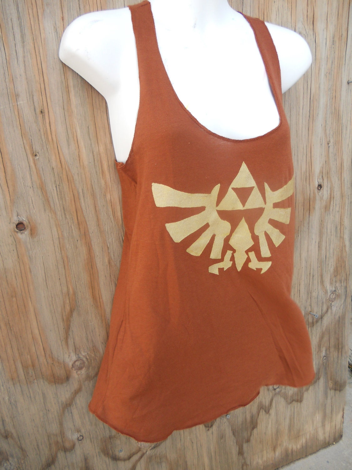 1 LEFT size LARGE Brown Legend of Zelda Triforce Eagle Racerback tank top