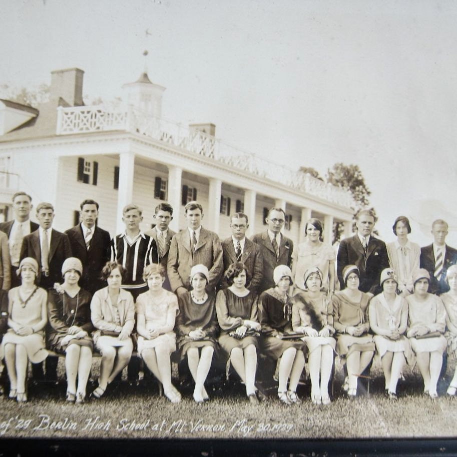 1920s Vintage Class Photo at Mount Vernon - Berlin High School Class of 1929