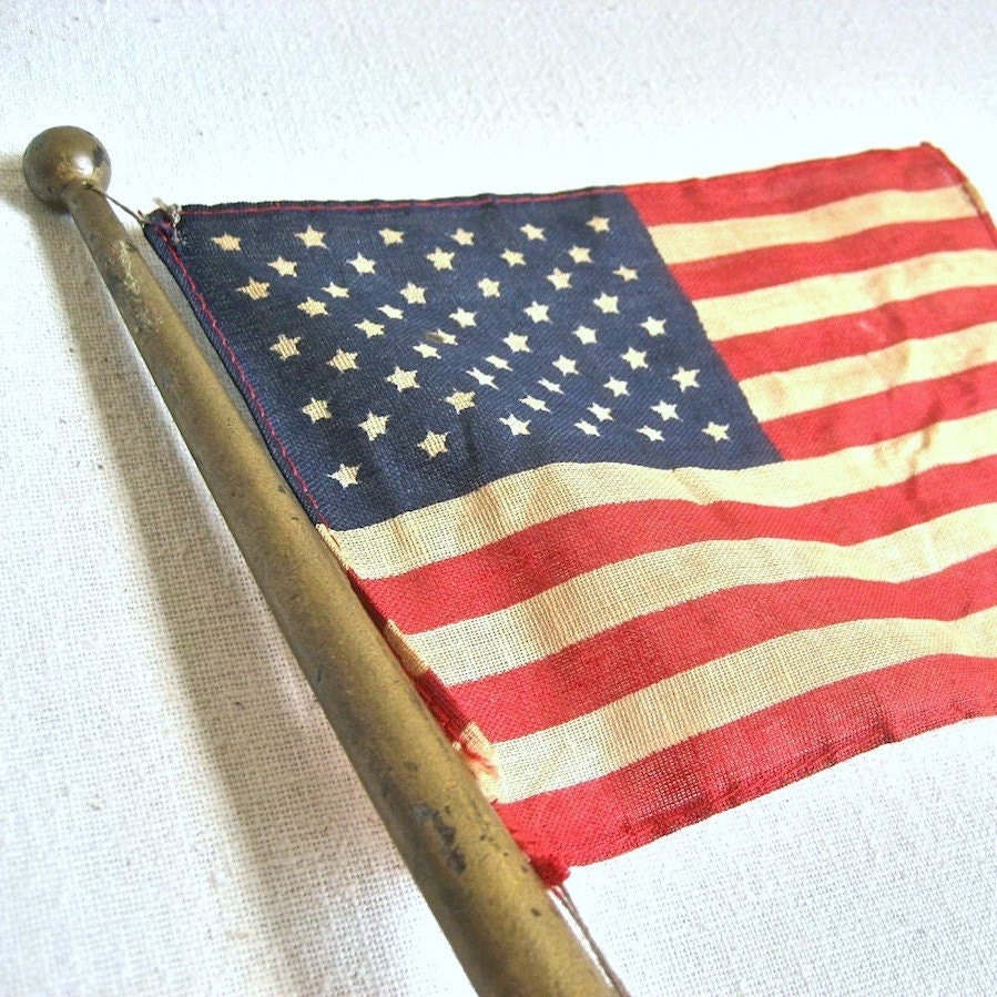 Desk Top American Flag on Metal Pole circa by BarkingSandsVintage