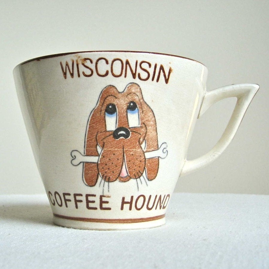 Vintage Wisconsin Coffee Hound Mug by BarkingSandsVintage on Etsy