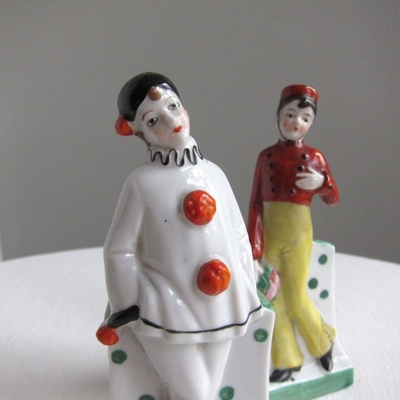 Two German Porcelain Figures of a Clown and a Bellhop, 1930s