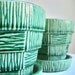 Two Vintage McCoy Pottery Flower Pots in Green -- Small