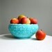 Turquoise Blue Milk Glass Bowl - Block and Stars by Fenton circa 1955