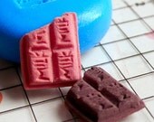 Flexible Mold Silicone Mold - Tiny Bitten 'Milk' Chocolate Bar (11mm) Miniature Food, Sweets, Jewelry, Charms (Clay, Fimo, Epoxy, Fondant)