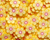 Polymer Clay Fimo Cane Yellow Flower Slices Decoden Miniature Scrapbooking Kawaii Decoration Nail Art (75-100pcs) CFW010