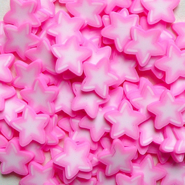 Star Fimo Cane Polymer Clay Cane Pink Star Slices Scrapbooking Nail Decoration Art Kawaii Nail Art  (75-100 pcs) CS02