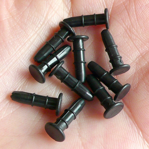 Earphone Jack Deco / Dust Cap Deco / Earphone Plug Pin Deco / Charm Connector - Smart phone IPhone Decoration (10pcs) (Black) EJ02