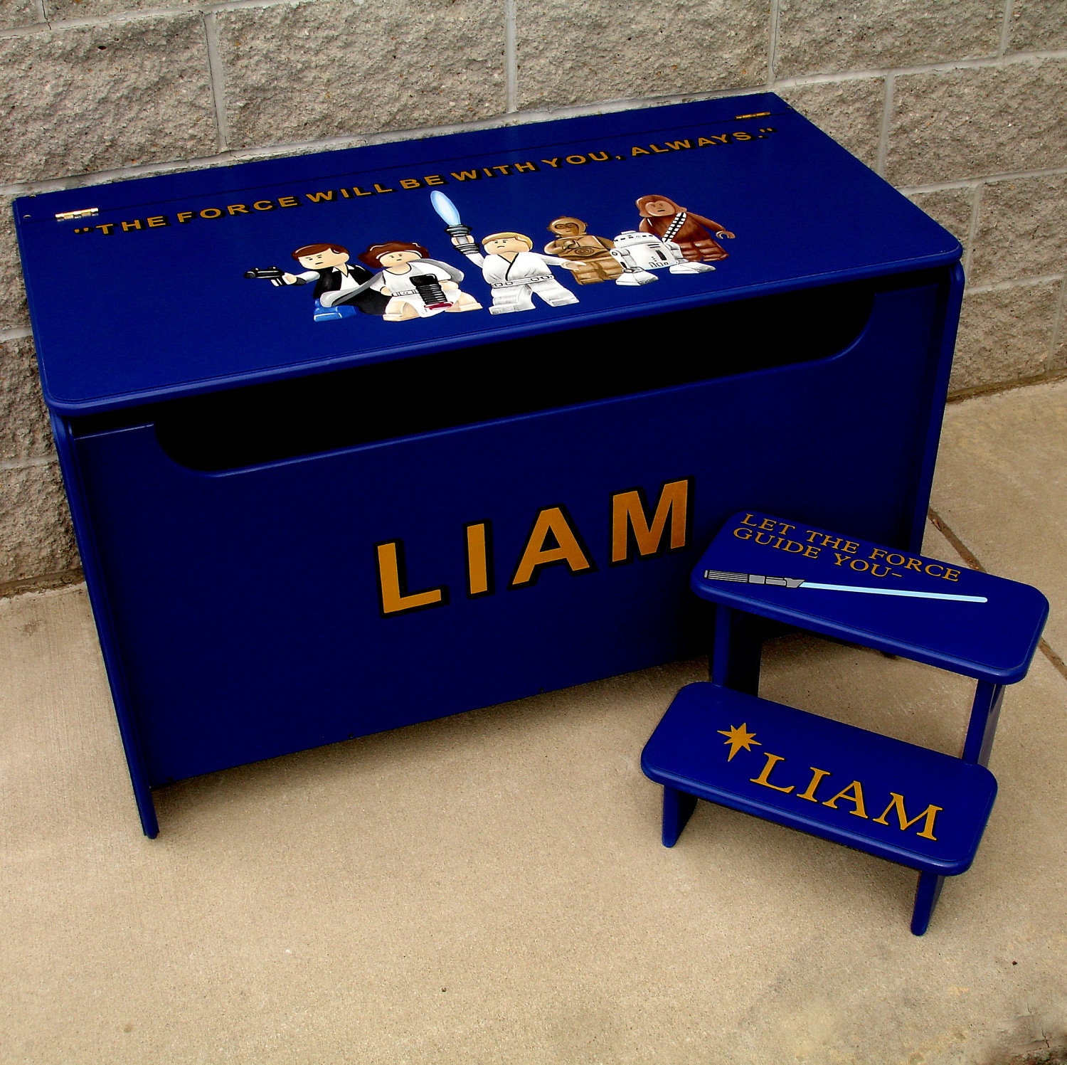 Star Wars Toy Box Personalized - Large with Matching Step Stool