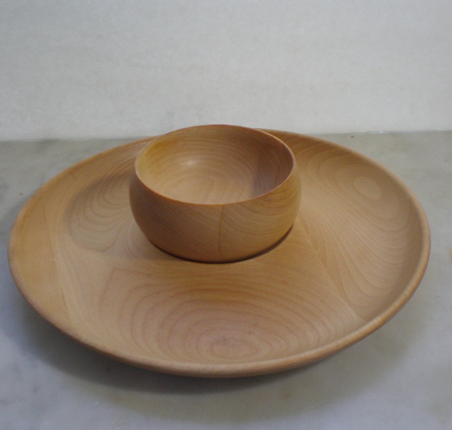 Vintage Turned Wood Chip and Dip Set/Woodbury by GreenZebre